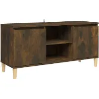 vidaXL Tv-meubel met houten poten 103,5x35x50 cm gerookt eikenkleurig