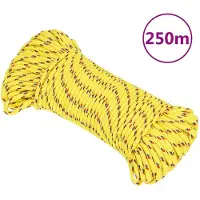vidaXL Boottouw 5 mm 250 m polypropyleen geel