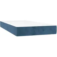 vidaXL Pocketveringmatras, medium, donkerblauw, 90x190x20 cm, fluweel