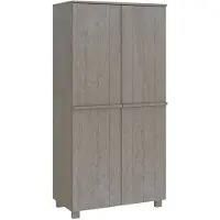 vidaXL Kledingkast HAMAR 89x50x180 cm massief grenenhout lichtgrijs