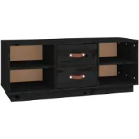 vidaXL Tv-meubel 100x34x40 cm massief grenenhout zwart
