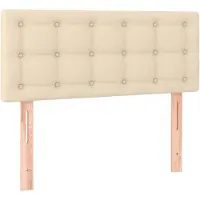 vidaXL Hoofdbord 100x5x78/88 cm stof crèmekleurig