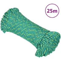 vidaXL Boottouw 4 mm 25 m polypropyleen groen