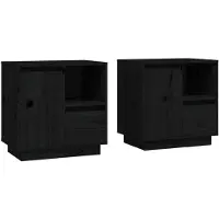 vidaXL Nachtkastjes 2 st 50x34x50 cm massief grenenhout zwart