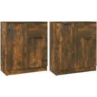 vidaXL Dressoirs 2 st 60x30x70 cm bewerkt hout gerookt eikenkleurig