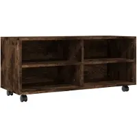 vidaXL Tv-meubel met wieltjes 90x35x35 cm bewerkt hout gerookt eiken