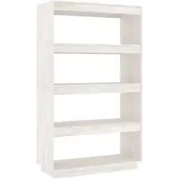 vidaXL Boekenkast/kamerscherm 80x35x135 cm massief grenenhout wit