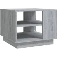 vidaXL Salontafel 55x55x43 cm bewerkt hout grijs sonoma eikenkleurig