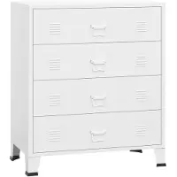 vidaXL Industriële commode met laden, wit, 78x40x93 cm, metaal