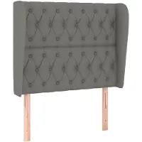 vidaXL Hoofdbord met randen 93x23x118/128 cm stof donkergrijs