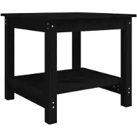 vidaXL Salontafel zwart, 50x50x45 cm, massief grenenhout
