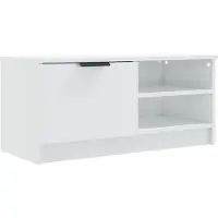 vidaXL Tv-meubel 80x35x36,5 cm bewerkt hout hoogglans wit