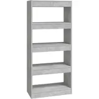 vidaXL Boekenkast/kamerscherm 60x30x135 cm bewerkt hout betongrijs