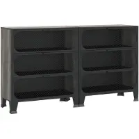 vidaXL Opbergkasten 2 st 72x36x82 cm metaal en MDF grijs