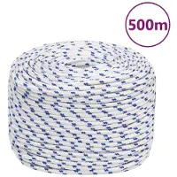 vidaXL Boot touw 10 mm 500 m polypropyleen wit