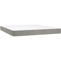 vidaXL Pocketveringmatras, medium, lichtgrijs, 160x200x20 cm, fluweel