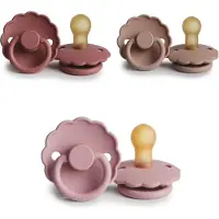 Frigg DAISY Fopspeen LATEX set 3 stuks Dusty Rose, Baby Pink en Blush 6-18 maand