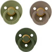 BIBS fopspeen 0-6 maand set 3 stuks Hunter Green,Dark Oak en Olive maat 1