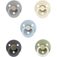 BIBS fopspenen 18+ maand set 5 stuks Cloud,Ivory,Baby Blue,Iron en Night Glow Sage maat 3
