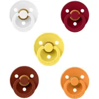 BIBS fopspenen 0-6 maand set 5 stuks Ruby,Apricot, Pale Butter, Woodchuck en White maat 1