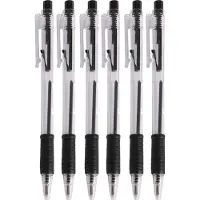 Urban Living Balpennen - 24x stuks - zwart - softgrip - kliksysteem