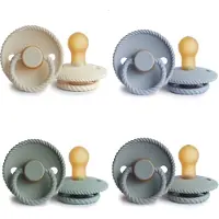 Frigg ROPE Fopspeen set 4 stuks Cream,Sage,Powder Blue en French Gray 0-6 maand
