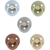 BIBS fopspenen 0-6 maand set 5 stuks Sky Blue,Sage,Cloud,Woodchuck en Vanilla maat 1
