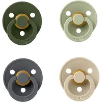 BIBS fopspeen 18+ maand set 4 stuks Hunter Green,Sage,Cloud en Vanilla maat 3