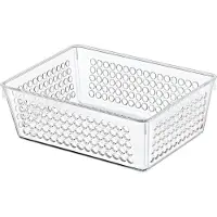 Excellent houseware Organizer/opbergmandje - kunststof - transparant - 1.2L - 18 x 13 x 6 cm