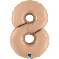 Grabo Balloons Folieballon Cijfer 8 Satin Nude - 100 cm
