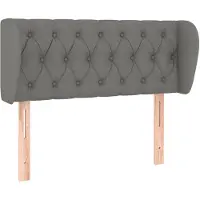 vidaXL Hoofdbord met randen 93x23x78/88 cm stof donkergrijs