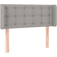 vidaXL Hoofdbord met randen 83x16x78/88 cm stof lichtgrijs