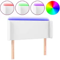 vidaXL Hoofdbord LED 93x16x78/88 cm kunstleer wit