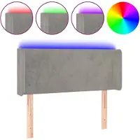 vidaXL Hoofdbord LED 93x16x78/88 cm fluweel lichtgrijs