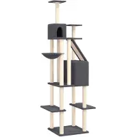 vidaXL Kattenmeubel met sisal krabpalen 201 cm donkergrijs