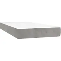 vidaXL Pocketveringmatras medium 120x190x20 cm fluweel lichtgrijs