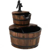 vidaXL Tuinbeeld met pomp, 44,5x44,5x58 cm, massief grenenhout
