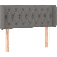 vidaXL Hoofdbord met randen 103x16x78/88 cm stof donkergrijs