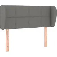 vidaXL Hoofdbord met randen 93x23x78/88 cm stof donkergrijs