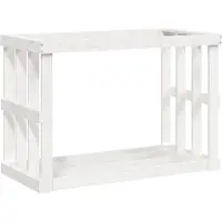vidaXL Houtblokhouder 108x52x74 cm massief grenenhout wit