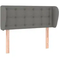 vidaXL Hoofdbord met randen 83x23x78/88 cm stof donkergrijs