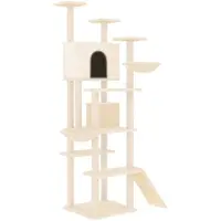 vidaXL Kattenmeubel met sisal krabpalen 191 cm crèmekleurig