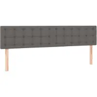 vidaXL Hoofdborden 180x5x78/88 cm kunstleer grijs