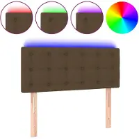 vidaXL Hoofdbord LED 90x5x78/88 cm stof donkerbruin