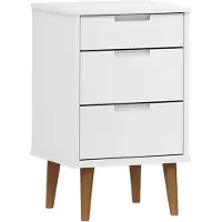 vidaXL Nachtkastje MOLDE 40x35x65 cm massief grenenhout wit
