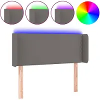vidaXL Hoofdbord LED 103x16x78/88 cm kunstleer grijs