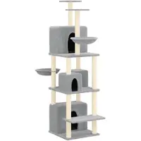 vidaXL Kattenmeubel met sisal krabpalen 180 cm lichtgrijs