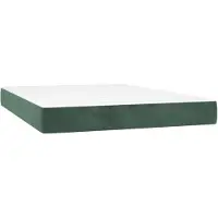 vidaXL Pocketveringmatras, medium, donkergroen, 140x190x20 cm, fluweel