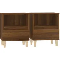 vidaXL Nachtkastjes 2 st 40x35x50 cm bruin eikenkleur