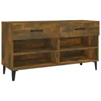 vidaXL Schoenenkast 102x35x55 cm bewerkt hout gerookt eikenkleurig